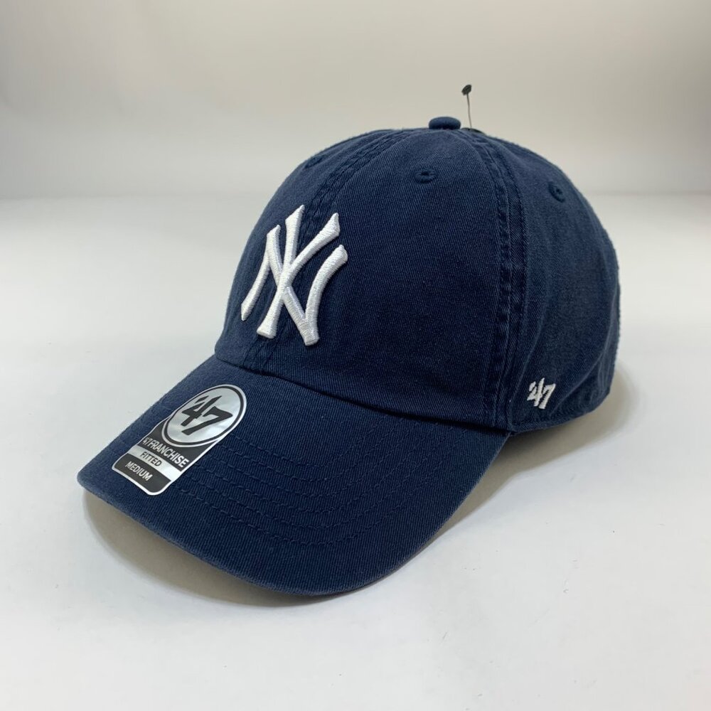 New York Yankees MLB Navy Blue 47 Brand Franchise Fitted Hat Mens Medium New